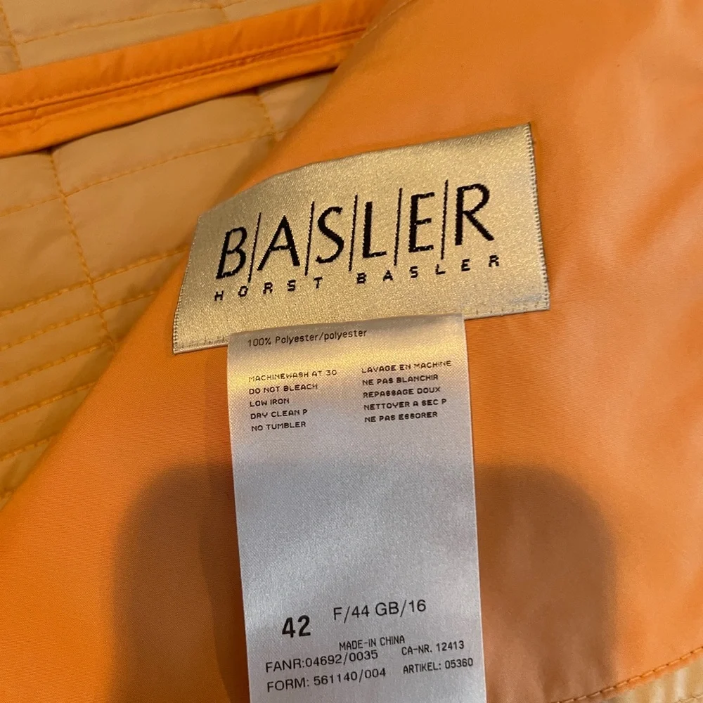 Women's Peach Quilted Jacket Basler 42 12 xl Barn Coat - Picture 8 of 11